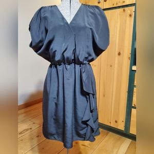 H&M little black dress ruffle silky dress